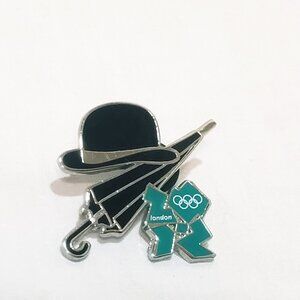 Black hat and umbrella London 2012 Olympics Games Lapel Pin 1" Memorabilia